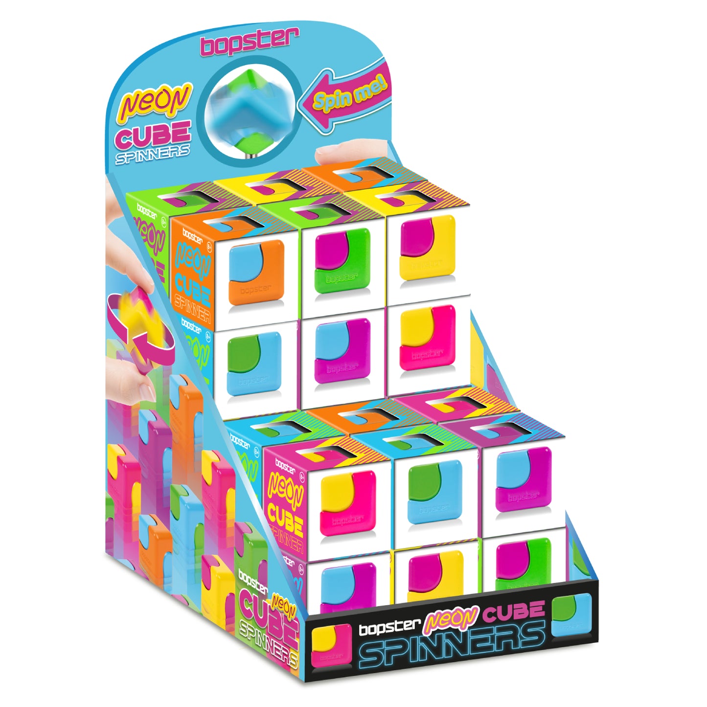 Bopster Neon Fidget Cube Spinner (Assorted)