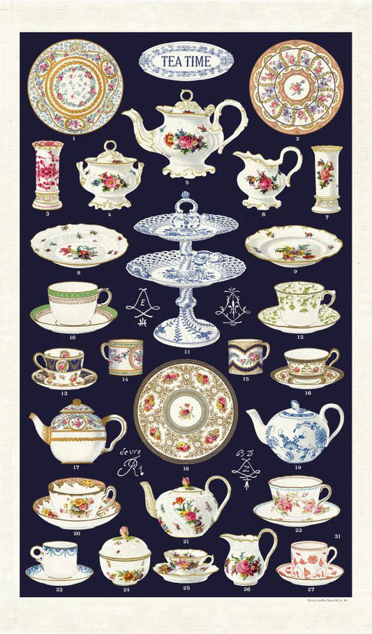 Cavallini Tea Towel – Tea Time
