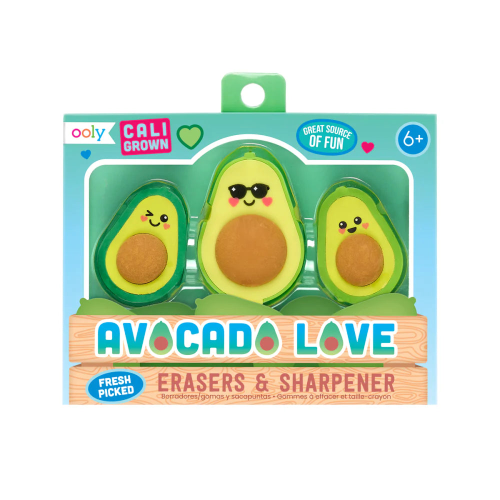 Ooly Avocado Love Eraser + Sharpener Set