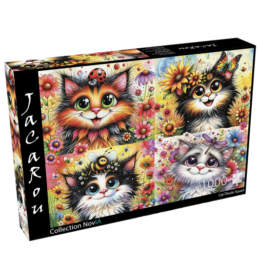 JaCaRou Cat-Titude Squad 1000pc Jigsaw Puzzle