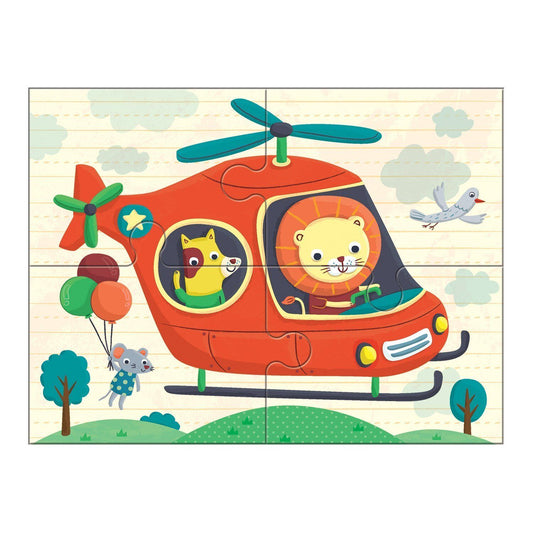 Mudpuppy 4 in A Box Puzzle - Transport