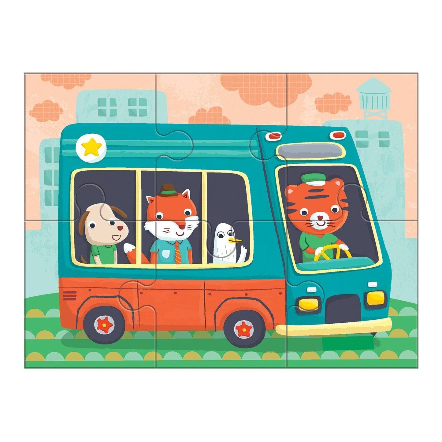 Mudpuppy 4 in A Box Puzzle - Transport