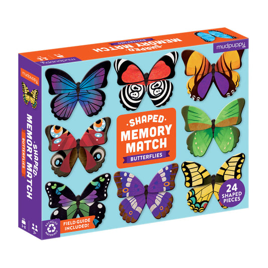 Mudpuppy Memory Match Shaped - Butterflies
