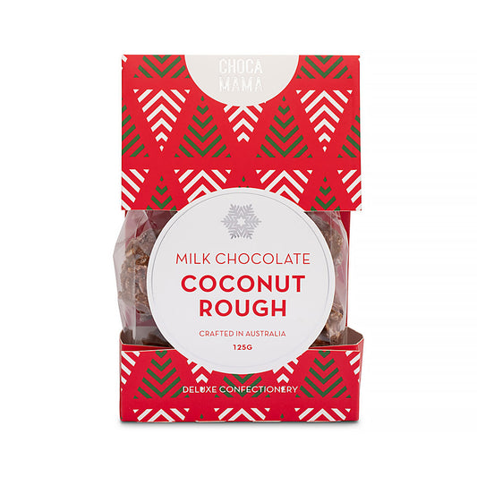 Chocamama Christmas Milk Chocolate Coconut Rough 125g