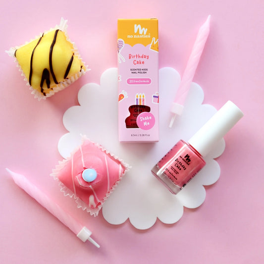 No Nasties Scented Scratch Off Nail Polish - Birthday Cake Party Pink