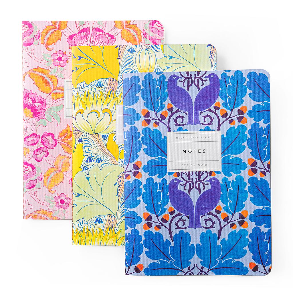 V&A Medium Notebook Set-Neon Floral