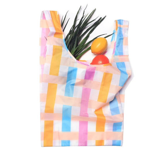 Pink, Blue, Yellow Summer Splice - Foldable Shopper Bag