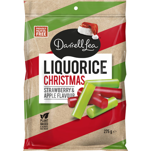 Darrell Lea Christmas Liquorice Strawberry & Apple Flavour 275g
