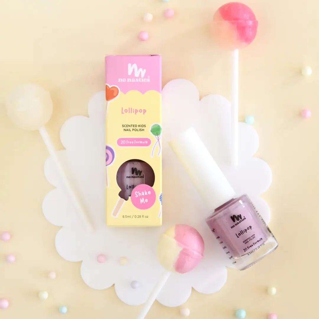 No Nasties Scented Scratch Off Nail Polish - Lollipop Pink / Purple