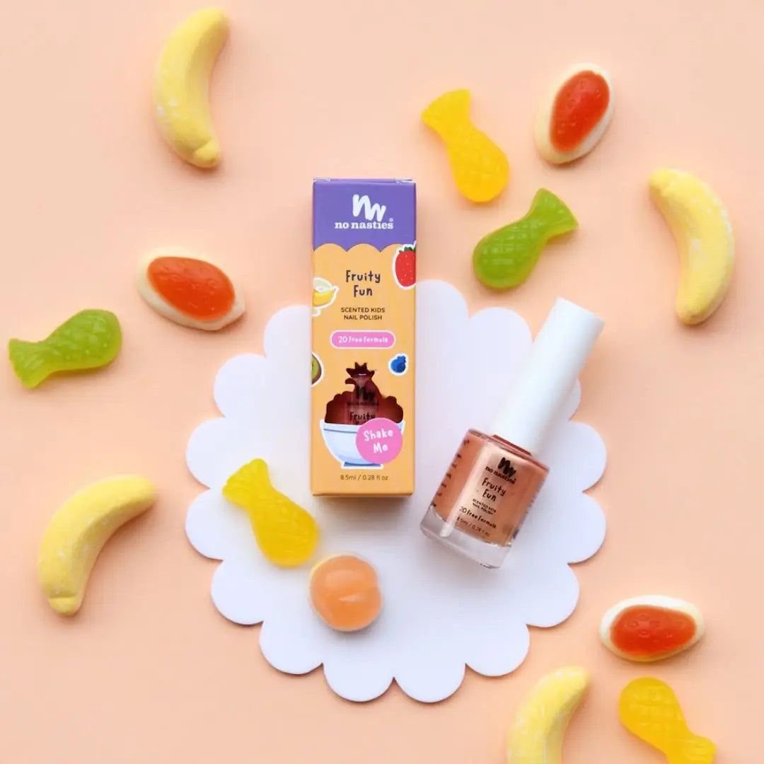 No Nasties Scented Scratch Off Nail Polish - Fruity Fun Shimmery Peach