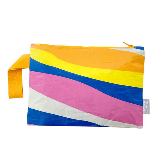 Pink, Orange, Blue & White - Zipper Pouch