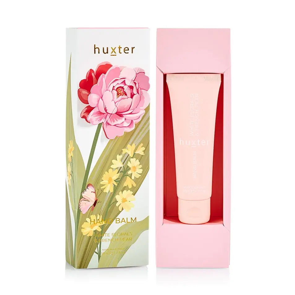Huxter Hand Balm Gift Box - 50ml - Pink Flower - White Florals & French Pear