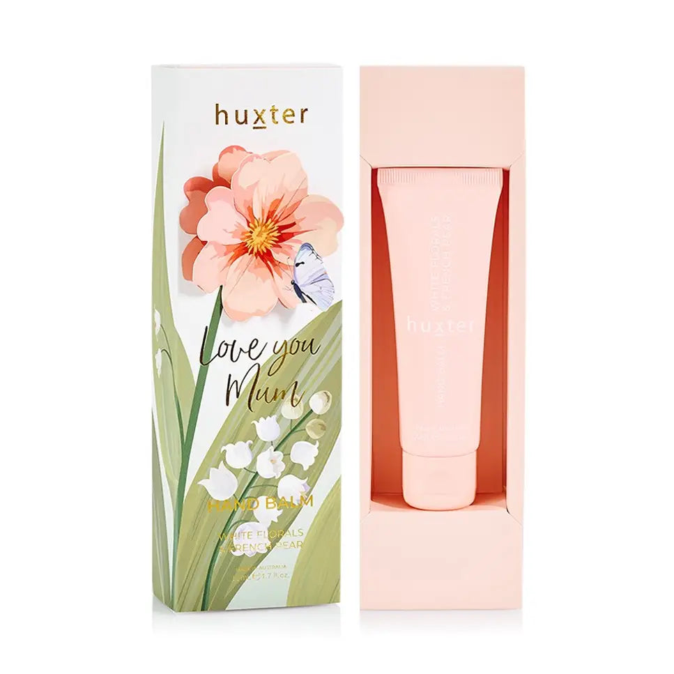 Huxter Hand Balm Gift Box 50ml - Love You Mum - Peach Flower - White Florals & French Pear