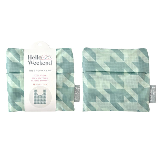Sage Houndstooth - Shopper Bag