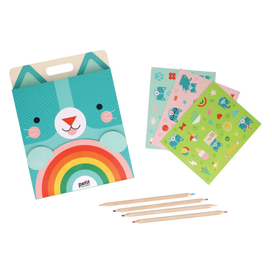 Petit Collage Carry-Along Sketch Kit - Kitten Blue