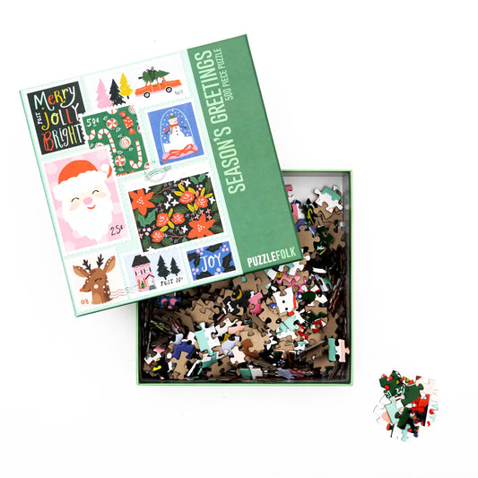 Puzzlefolk Season's Greetings 500 Piece Christmas Puzzle