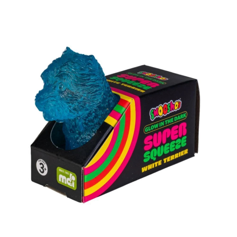 Smooshos Super Squeeze Glow in the Dark White Terrier Assorted