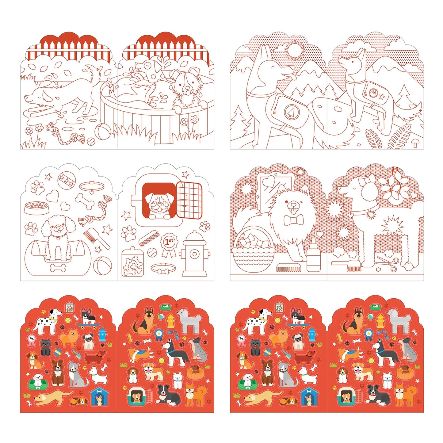 Petit Collage Colouring Book with Sticker - Dogs