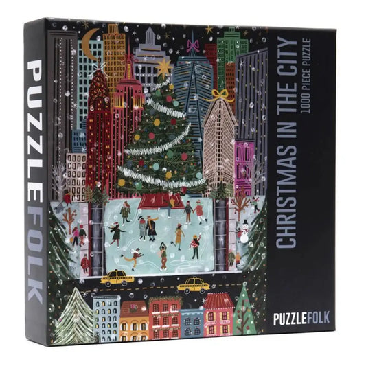 Puzzlefolk Christmas in the City 1000 Piece Holiday Puzzle