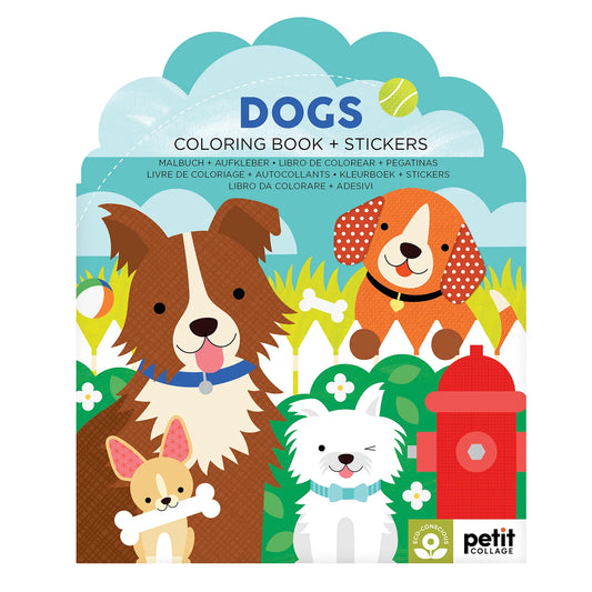 Petit Collage Colouring Book with Sticker - Dogs