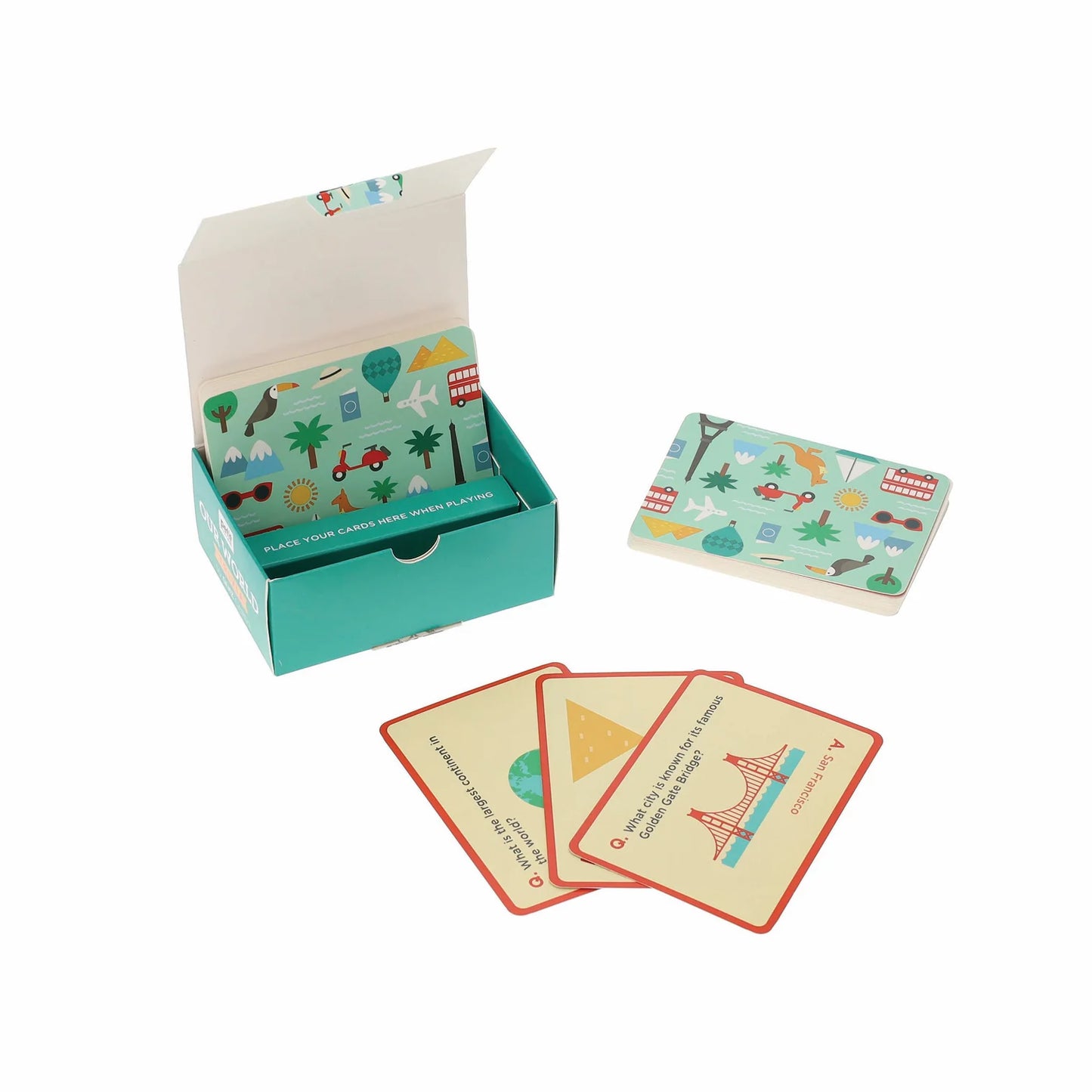 Petit Collage Trivia Card - Our World Multi-Coloured
